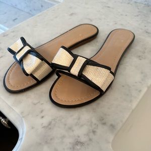 Kate Spade off white & black woven sandals